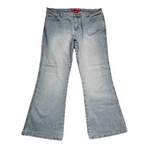 Y2K Glo Flared Jeans 15 Short (34x28) Light Wash Blue Denim Juniors